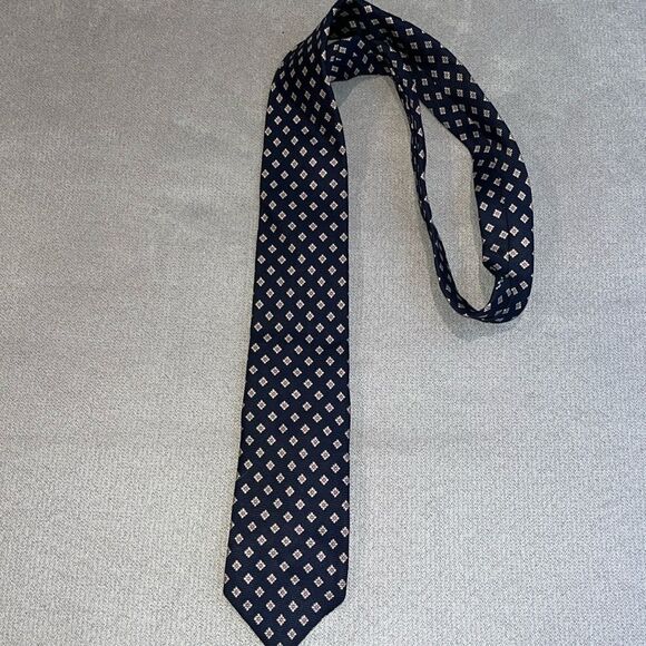 Dellacroce navy blue Italian silk tie - Picture 1 of 3